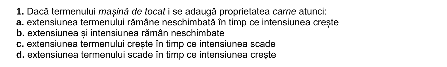 Item de grilă din subiectul I — Model BAC 2026 — Subiectul I, itemul 1